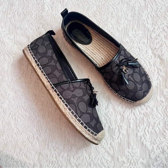 Coach Carson signature jacquard pattern espadrilles with box - Picture 2 of 10